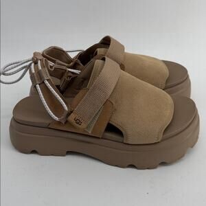 NWOT UGG Cady platform nubuck suede open toe clog sandals sz 10